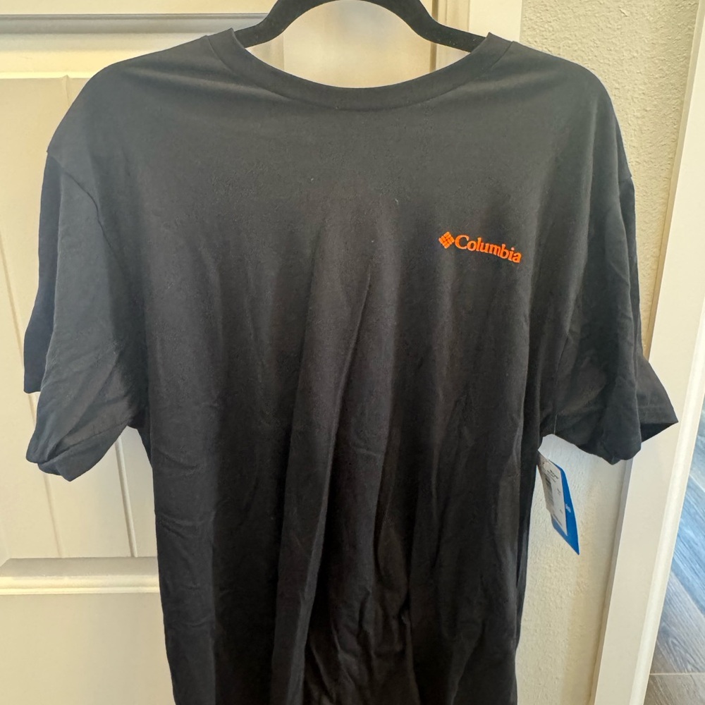 Columbia Men's Black Tee with Orange Logo